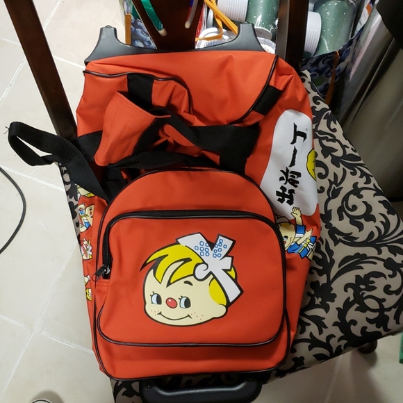 Nwot Nissin Japanese ramen exclusive red bookbag wheeler main image 4